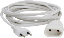 Skjøteledning Euro hvit 4 meter